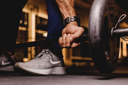 Person training outdoors